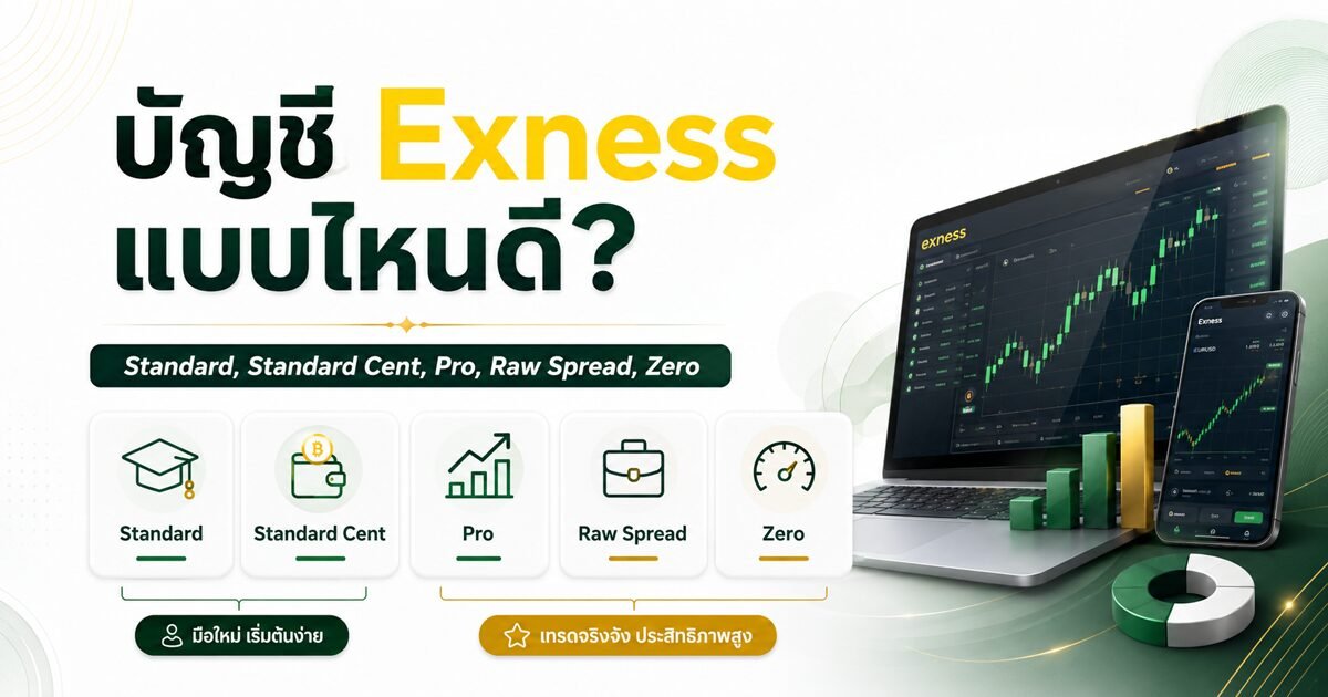บัญชี Exness มีกี่แบบ? เปรียบเทียบ Standard, Pro, Raw Spread และ Zero แบบไหนดีสำหรับมือใหม่