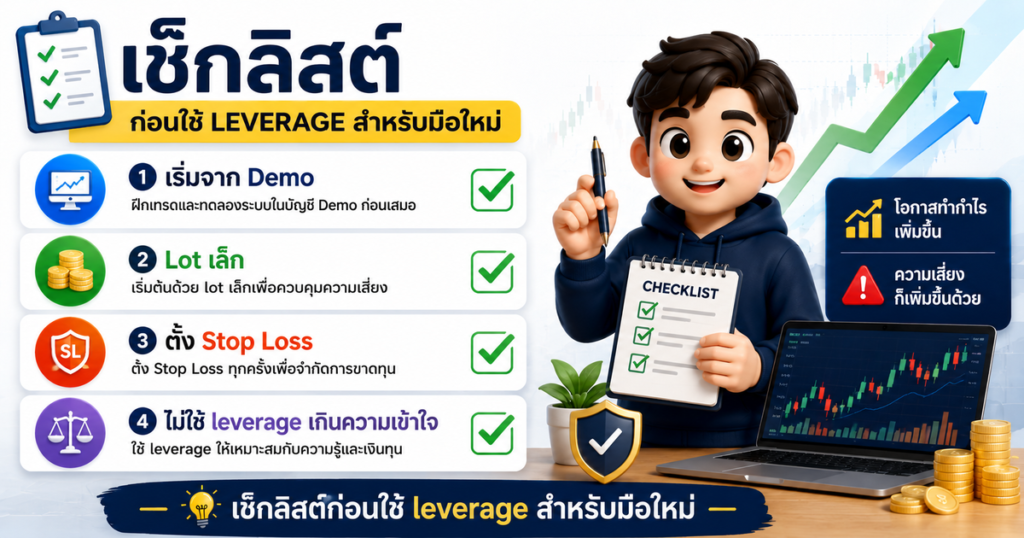 Leverage คืออะไรใน Exness? มือใหม่ควรรู้ก่อนใช้เลเวอเรจสูง 4 เช็กลิสต์ก่อนใช้ leverage สำหรับมือใหม่